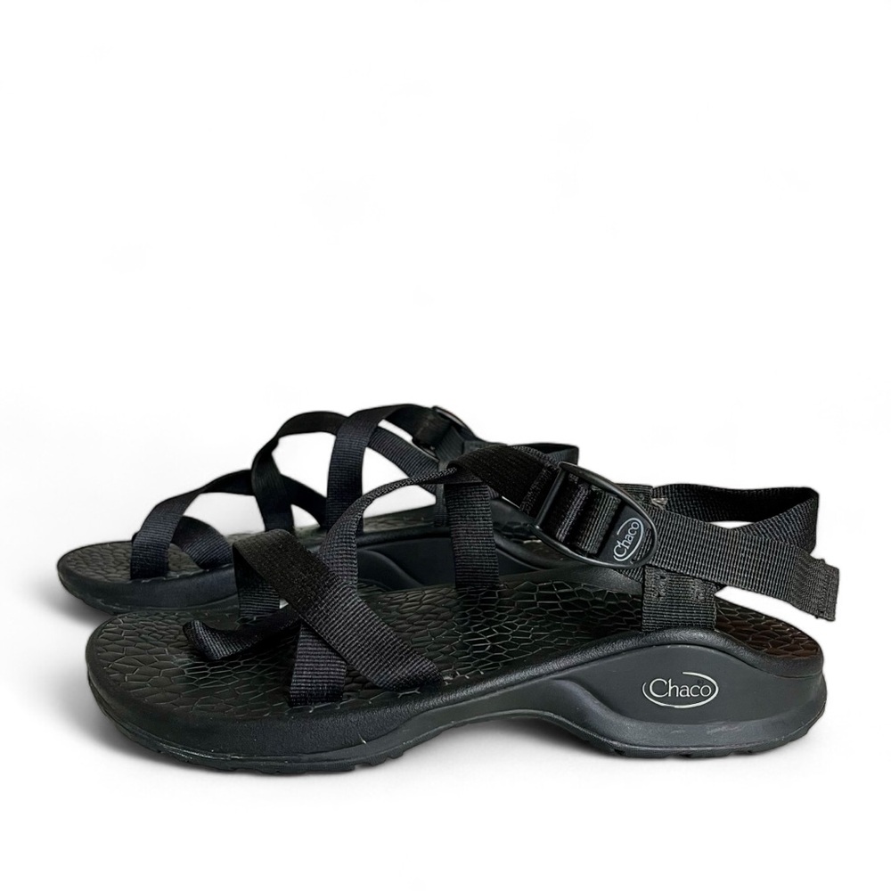 Chaco Z / Cloud 2 Updraft Toe Strap Sandal Hiking Beach Black Mens Size US 9